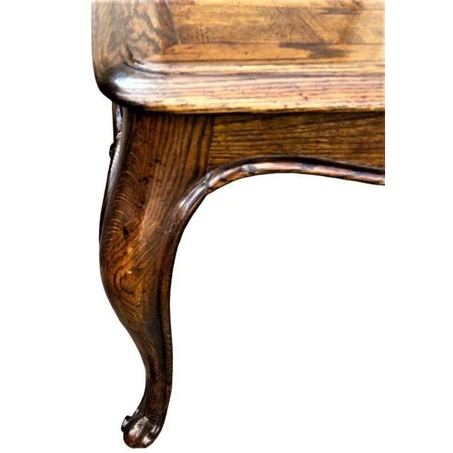 French Country Century Furniture Company Large 96" Vintage French Country Oak Parquetry Dining Table - Late 20th Century For Sale - Image 3 of 7