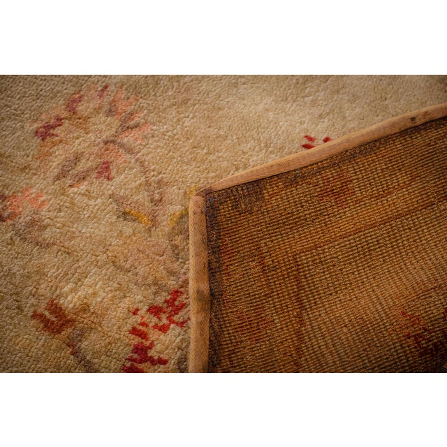 Cream 1920s Beige Cream Floral Neoclassical Knotted Antique European Savonnerie Rug For Sale - Image 8 of 8