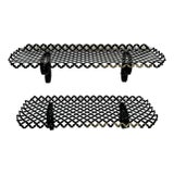 1960s Mid-Century Modern Boho Chic Pierced Metal Wall Mounted Shelves - A Pair For Sale