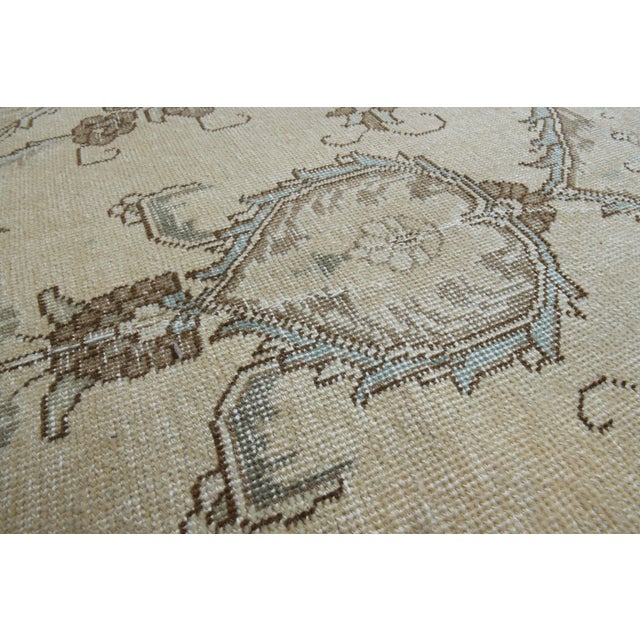 1970s Vintage Persian Handmade Wool Cotton Beige Area Rug For Sale - Image 4 of 10