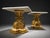 Abstract Pair of 1970 Fuggiti Studios Gilt Marble Top Pedestal Side Tables For Sale - Image 3 of 10