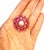 Bochic "Orient" Vintage Ruby & Pearl Ring Set In 18K Yellow Gold & Silver Natural Cabochon Ruby - 17.50 Carat 2.00 Carat...
