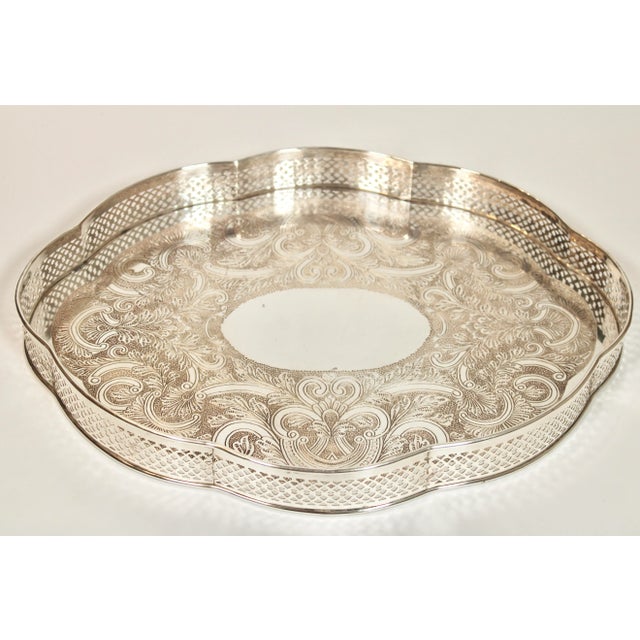 Mid 20th Century French Silver Plate Serpentine Tray For Sale - Image 9 of 9