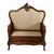 Rococo Antique Rococo Carved Wood Hall Bench With Upholstered Back and Seat For Sale - Image 3 of 8