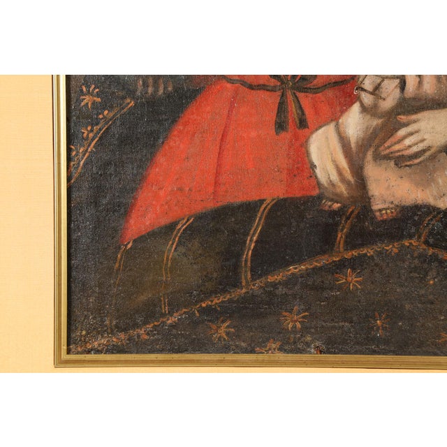 Paint Madonna and Child, Oil on Canvas, 19th Century For Sale - Image 7 of 15