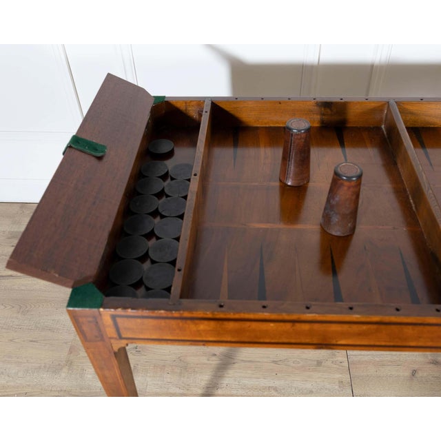 Late 18th-Century Tric Trac Games Table in Varnished Marquetry For Sale - Image 4 of 13