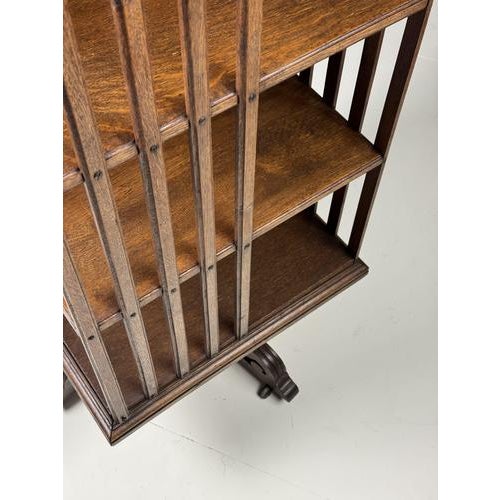 Antique Rotating Oak Bookcase, 1900s For Sale - Image 9 of 16
