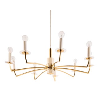 Mid-Century Modern Star-Shaped Chandelier with Brass Arms, 1960s For Sale