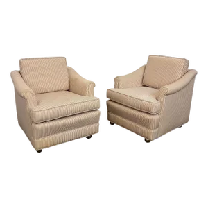 Pair of Dunbar Style Chairs on Casters