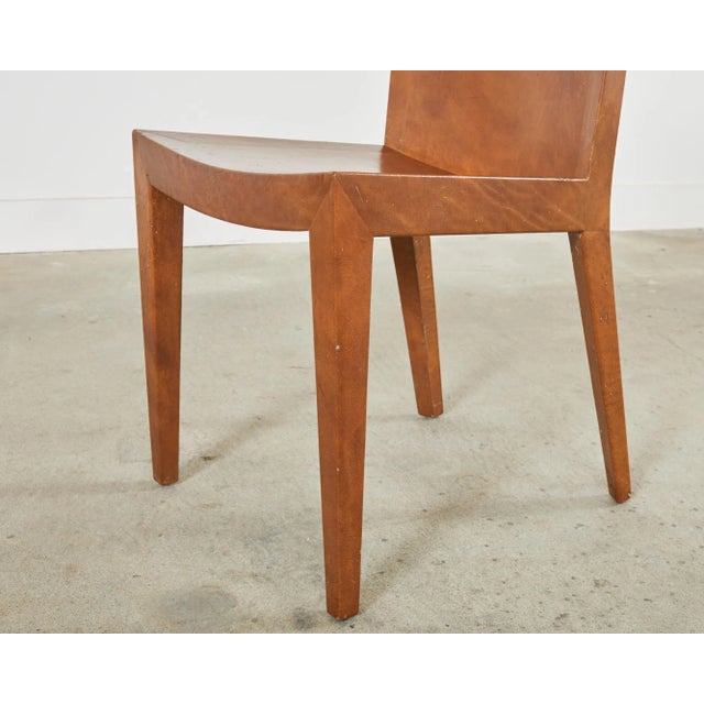 Pair of Signed Karl Springer Goatskin Jmf Chairs, 1986 For Sale - Image 11 of 13