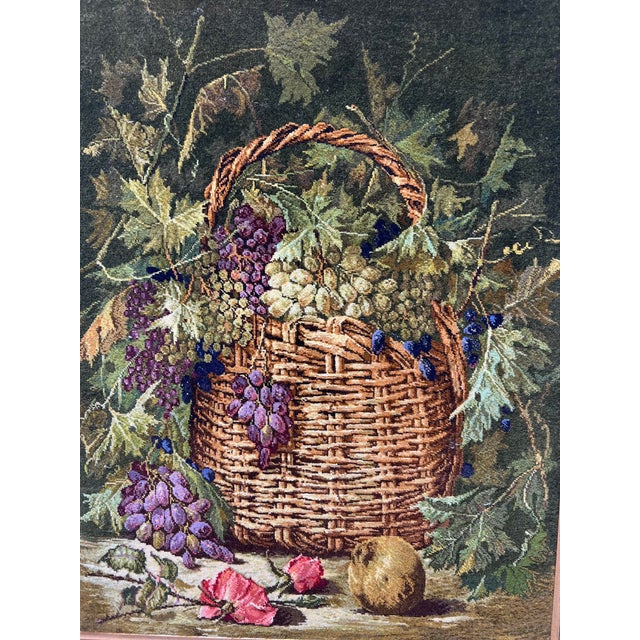 Expressionism Fine Framed Hand Knotted Fruit Plate Rug For Sale - Image 3 of 5