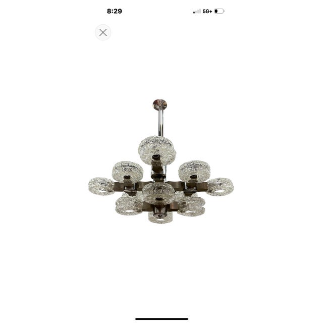Italian Modern Chrome, Stainless and Glass Chandelier by Oscar Torlasco For Sale - Image 13 of 13