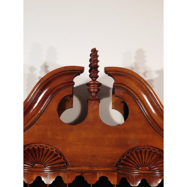 Rare Antique Wright Table Co. Tiger Maple Cherry Pine Chippendale Secretary Desk For Sale In South Bend - Image 6 of 18