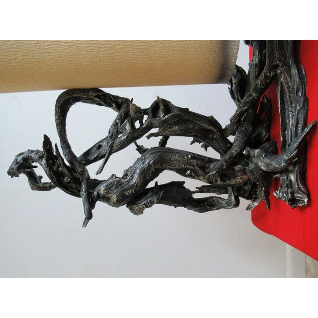 Mid-Century Driftwood Cylinder Table Floor Lamp For Sale - Image 4 of 11