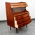 Mid Century Danish Modern Secretary Desk Teak Drawers Office Vintage Glass Door For Sale - Image 4 of 12