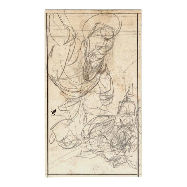 Figure - Pencil Drawing by Gabriele Galantara - Early 20th Century Early 20th Century For Sale