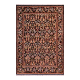 Art Nouveau 1990's Pak-Persian Black/Black Wool Rug - 9'1'' X 12'6'' For Sale