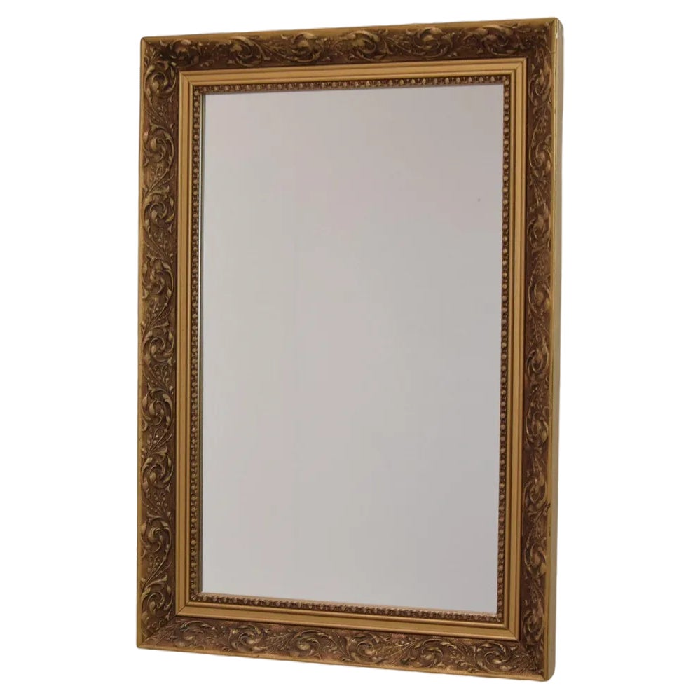 Mid-Century Gold Frame Mirror, 1960s | Chairish