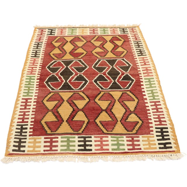 Tribal Vintage Persian Shiraz Kilim Rug - 02'10 X 03'11 For Sale - Image 3 of 9