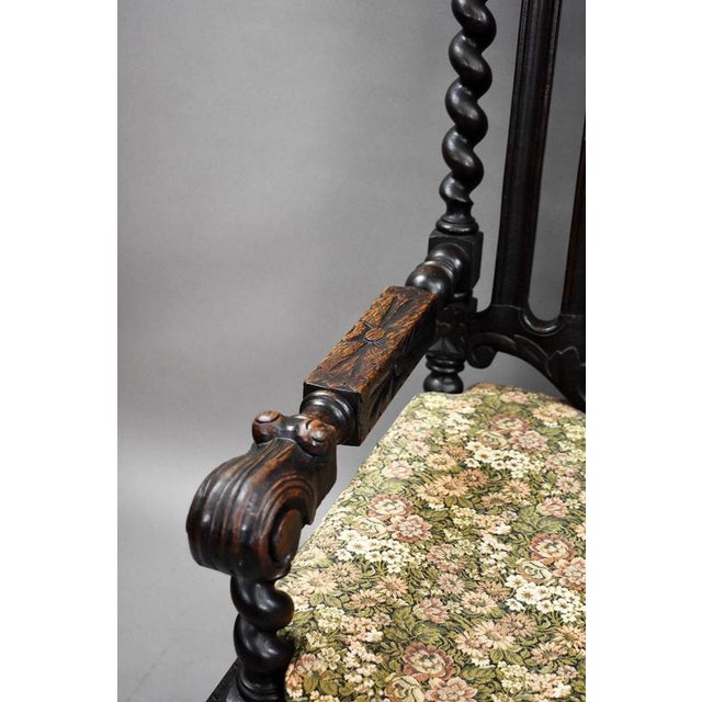 Brown Antique Carved Throne Chairs, 1890, Set of 2 For Sale - Image 8 of 16