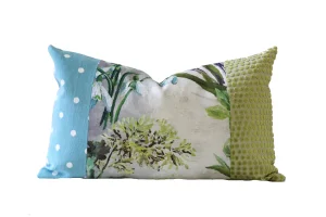 Designer Blue and Green Down Pillow