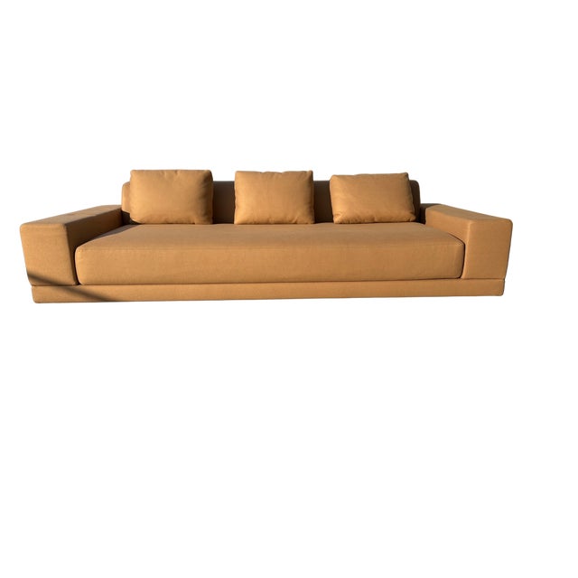Rh Cortona Sofa – 9' Luxe Depth in Holland & Sherry Wool Twill, Camel For Sale - Image 14 of 15
