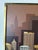 1970s Vintage Franco Modernist Cityscape Acrylic on Canvas Painting – Gold Aluminum Frame For Sale In Miami - Image 6 of 11