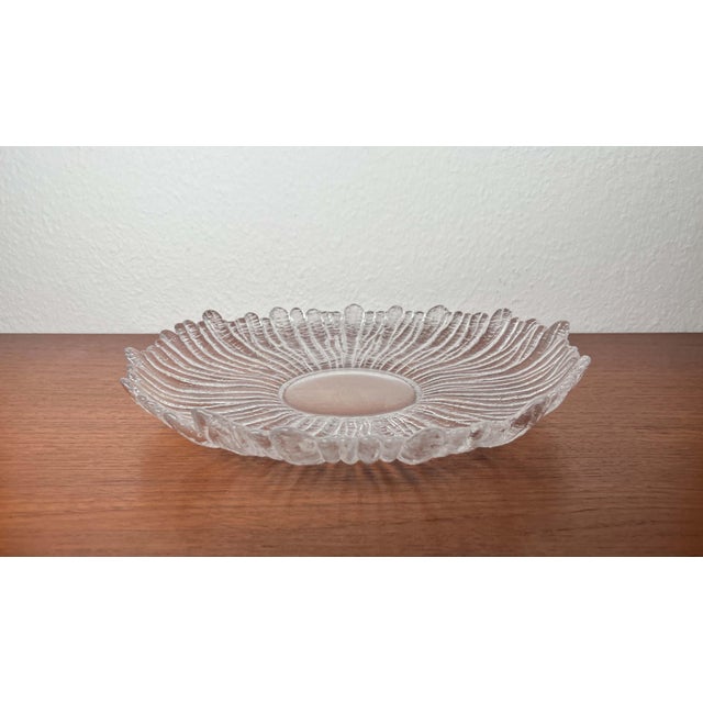Glass Mid-Century Modern German Glass Bowl with Floral Design, 1960s For Sale - Image 7 of 13