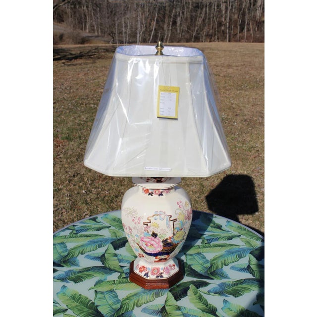 Vintage Mason's Ironstone Lamp in the Brocade Pattern For Sale - Image 12 of 12