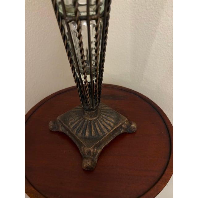 Rare Antique Italian Blown Glass With Metal Frame For Sale In Seattle - Image 6 of 6