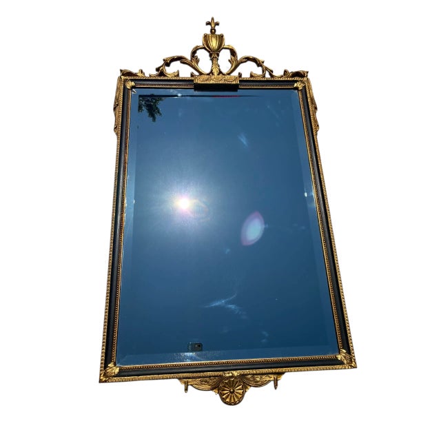 Vintage Decorative Arts Mirror Gold Gilt French Louis XIV Style For Sale - Image 10 of 13