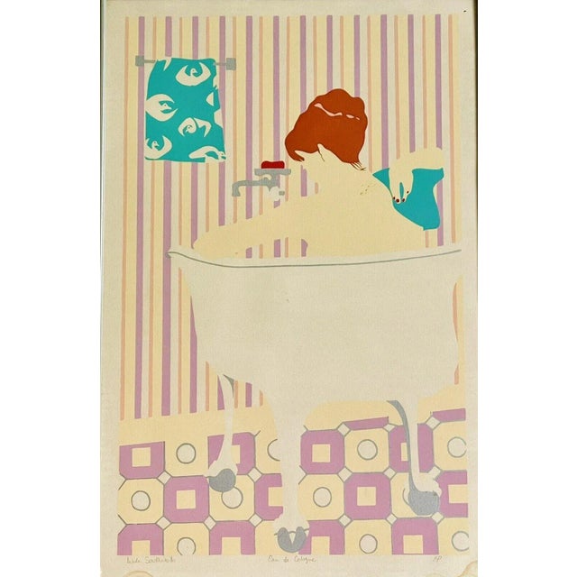 PALM BEACH ESTATE FIND!! Lovely Linda Southworth Fine Art Serigraph entitled “Eau De Cologne.” Has a similar vibe to the...