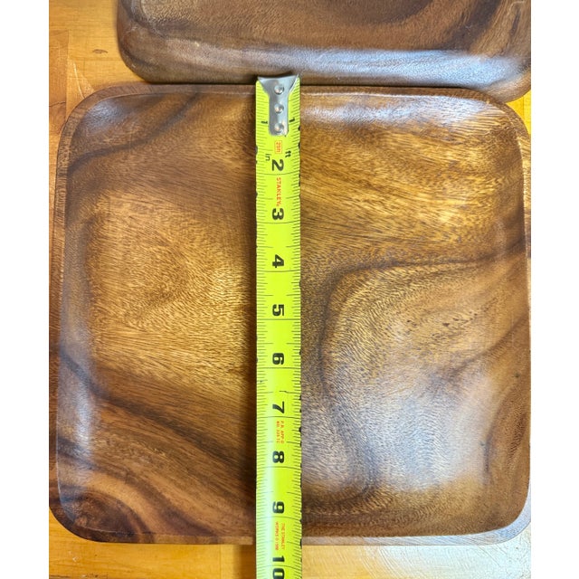 Vintage Teak-Wood Serving Plates Set of 6 For Sale In Montgomery - Image 6 of 6