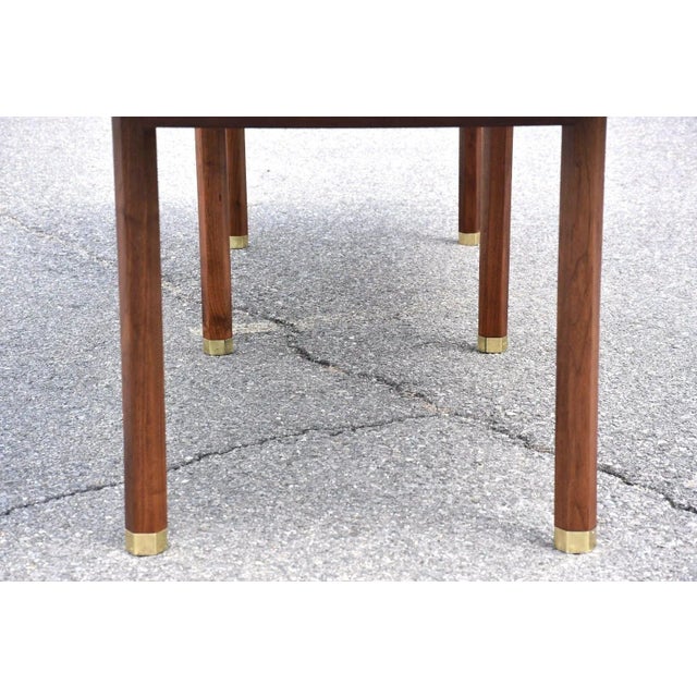 1960s Dunbar Walnut Dining Table Seats 14 For Sale - Image 9 of 11