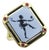 1990s 18k Gold Josephine Baker Banded Agate Intaglio Ring With Enamel and Rubies, Size 7 For Sale