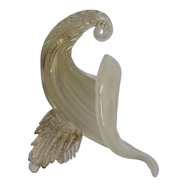 1950s Murano Attributed Glass Cornucopia For Sale