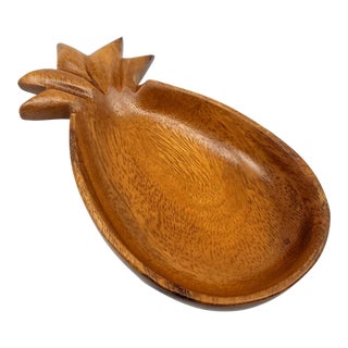 Mid 20th Century Monkey Pod Pineapple Dish Tray For Sale