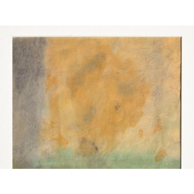 Abstract watercolor Fragment of a sunset over a field by Irene Pattinson (American, 20th Century). Tag on verso reads...