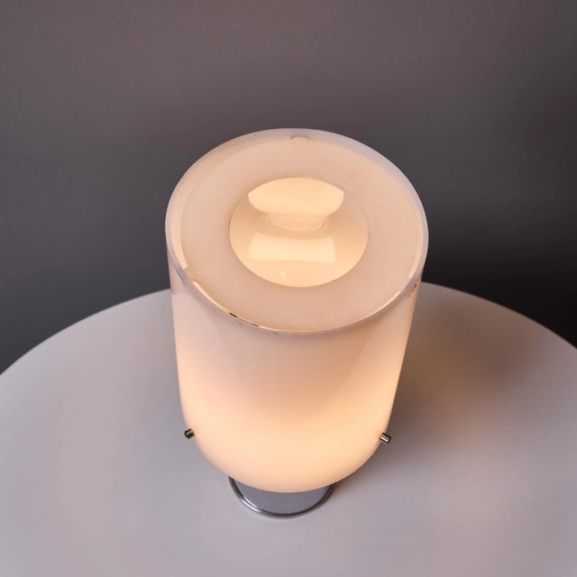 1960s Hans Agne Jakobsson Opaline Perspex and Chrome Table Lamp for Markaryd For Sale - Image 11 of 13