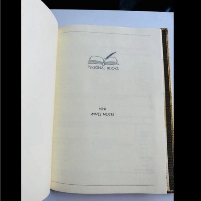 Vintage 90s Fendi Vini Wine Tasting Notes Journal Gold Notebook Ostrich Leather For Sale In Fayetteville, AR - Image 6 of 12