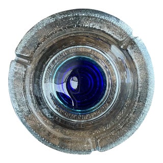 Vintage Mid-Century Modern Glass Ashtray For Sale