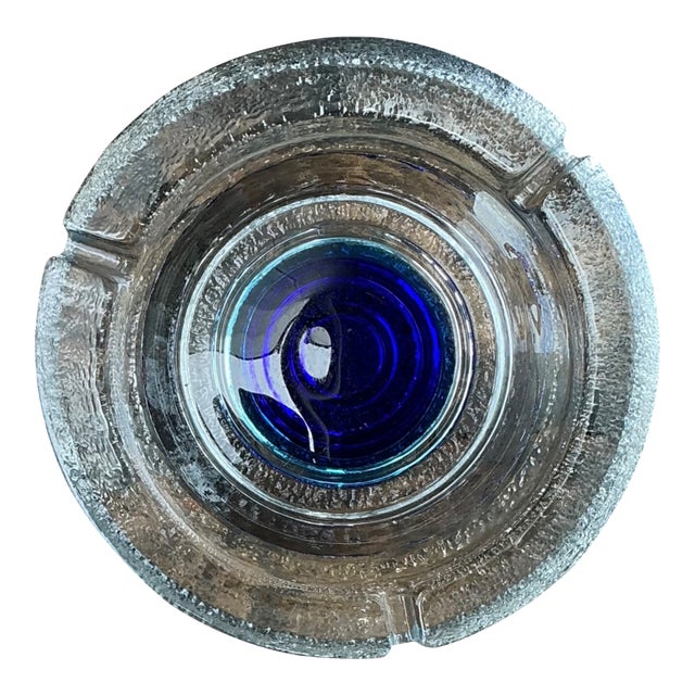 Vintage Mid-Century Modern Glass Ashtray For Sale