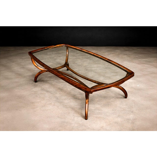Mid-Century Modern Sculptural Coffee Table in Brazilian Caviúna Wood by Giuseppe Scapinelli, Brazil, 1950s For Sale - Image 3 of 11