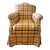 Vintage Red Plaid and Toile Club Chair For Sale