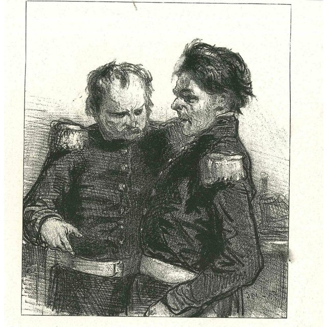 The affection is an original lithograph artwork on ivory-colored paper, realized by the French draftsman Paul Gavarni...