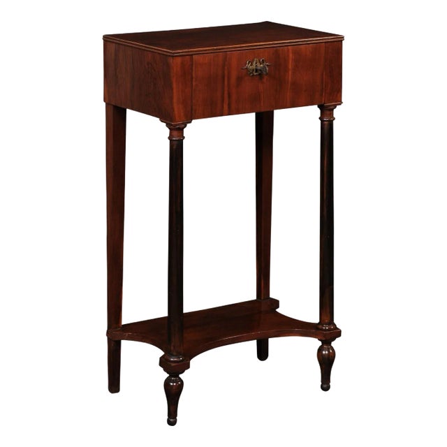 Italian Neoclassical End Table with Drawer For Sale