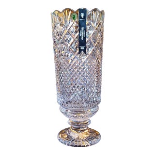 Vintage Waterford Cathedral Round Tower Crystal Vase For Sale