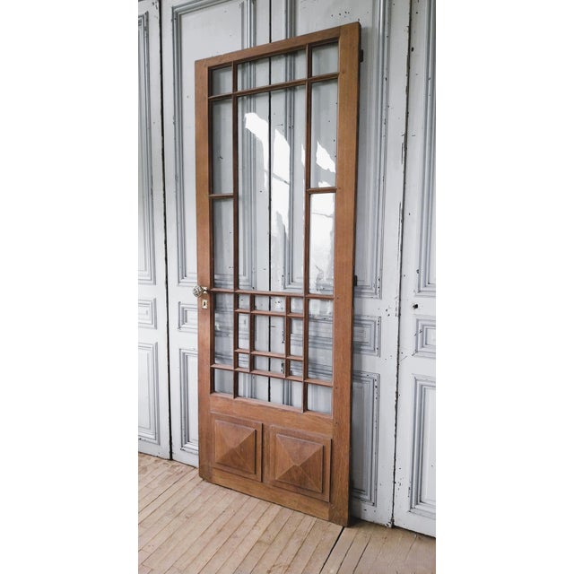 Art Deco Oak Door with Original Glazing, 1890s For Sale - Image 5 of 13