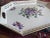 Antique White Vintage Hand Painted Botanical White Tole Tray With Handles For Sale - Image 8 of 13