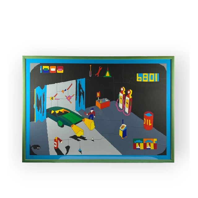 Ugo Nespolo, Garage, 1980s, Serigraph For Sale - Image 7 of 14